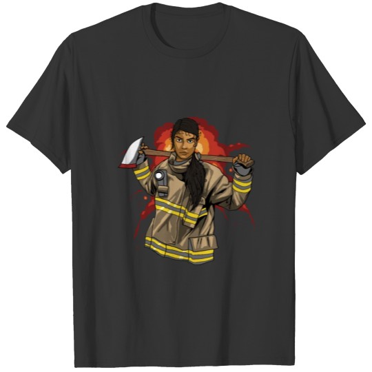 Firefighter Fire Department Thin Red Line Firewoma T-shirt