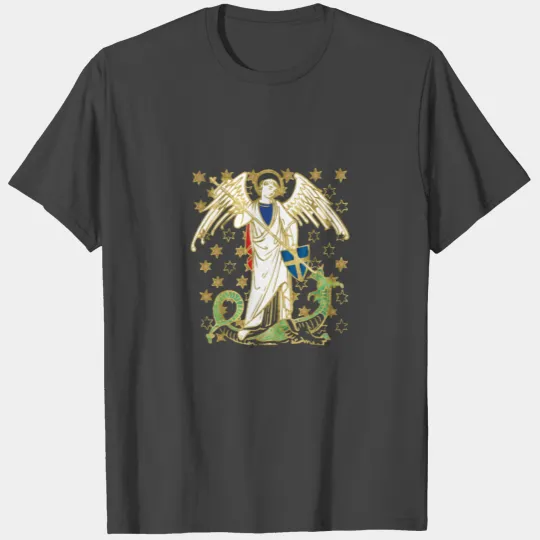St Michael The Archangel Icon Dragon Catholic Ange T Shirts