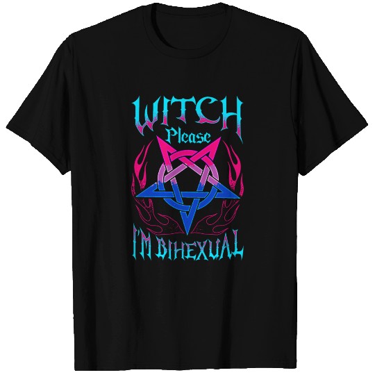 Witch Bisexual Hex Pun Funny Bisexuality Pentagram T Shirts