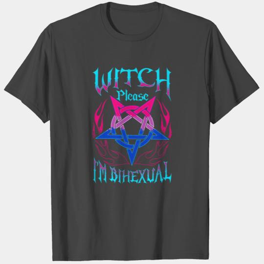 Witch Bisexual Hex Pun Funny Bisexuality Pentagram T Shirts