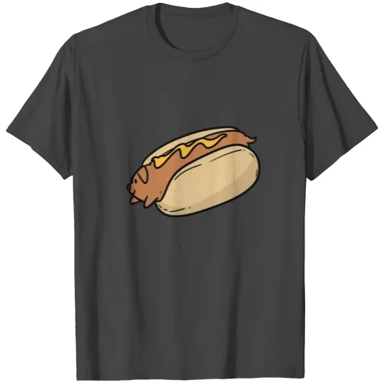 Cute Hot Dog With Mustard Little Dog T Shirts