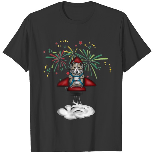 Guinea Pigs New Years Party Rocket Fireworks T-shirt