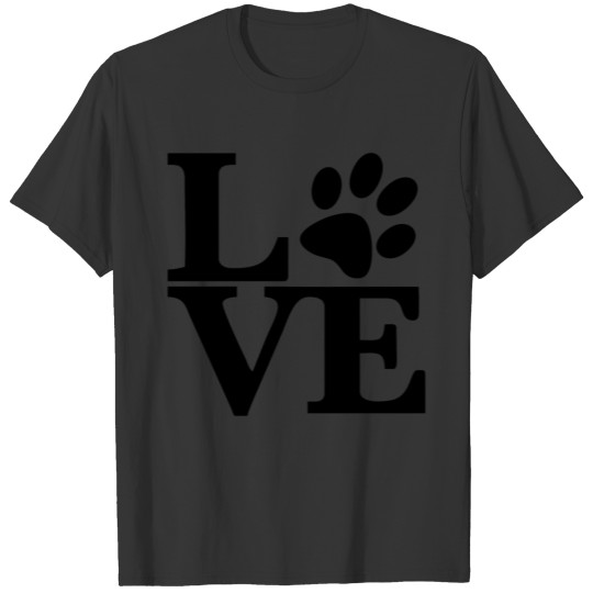 Love Dog Black T Shirts