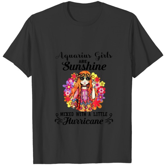 Aquarius Girls Are Sunshine Hippie T Shirts