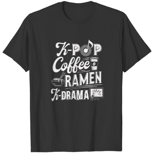 K-pop Gift K-Drama Kpop Coffee Ramen T-shirt
