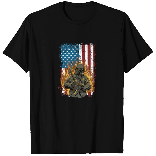 Firefighter Fire Department Thin Red Line Fireman T Shirts