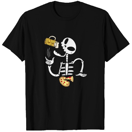 Beer & Pizza Skeleton Ribcage,skeleton rib cage T Shirts