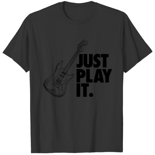 Just Play It Electric Guitar Black T-shirt