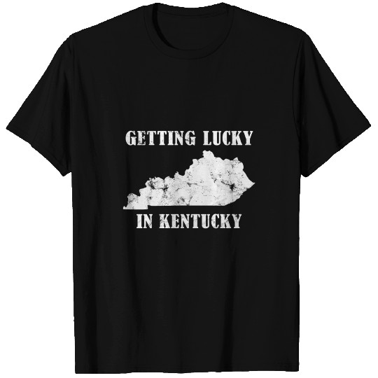 Getting Lucky In Kentucky Distressed Ky Long Sleev T Shirts