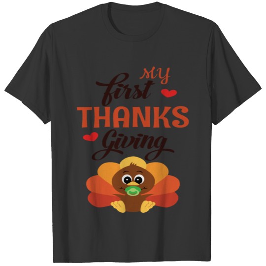 My First Thanksgiving Baby Boy Girl 1st Turkey T Shirts