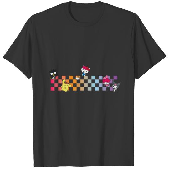 Hello Sanrio Characters Checkerboard Gift T Shirts