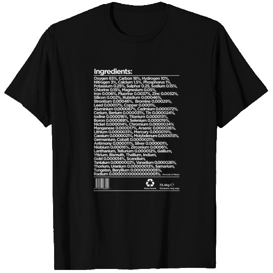 Human Ingredients Science Funny T Shirts