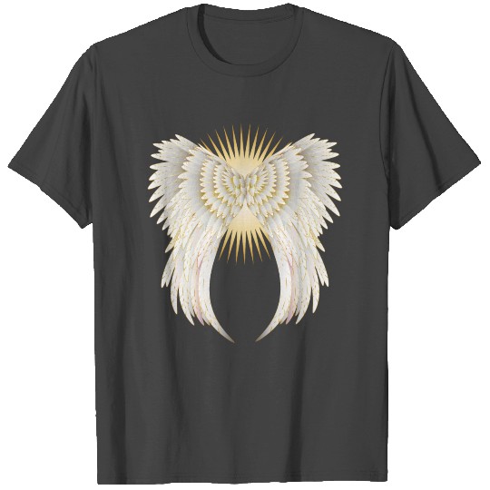 white golden angel wings with shining star T Shirts