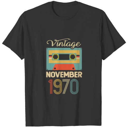 Vintage 80s November 1970 50th Birthday Gift Idea T Shirts