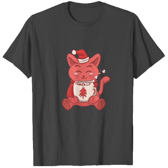 Hot Chocolate Winter Cat T Shirts