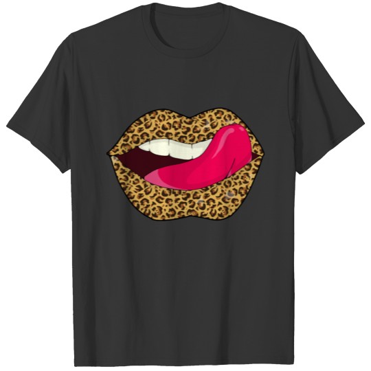 Funny Leopard Lips Mouth Kiss Bite Cheetah Animal T Shirts