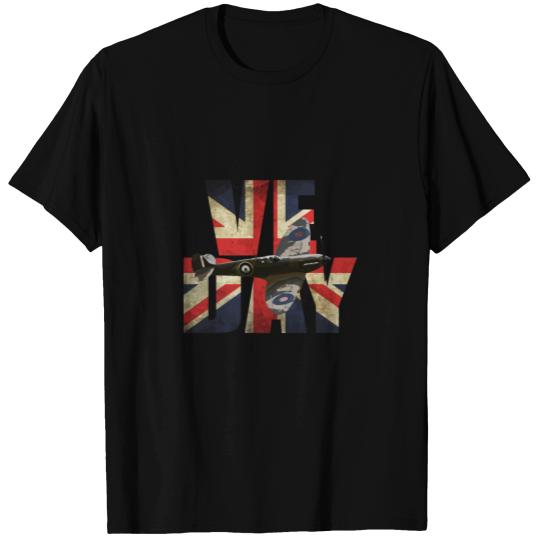 Ww2 Ve Day 75Th Spitfire Plane Union Jack Victory T Shirts