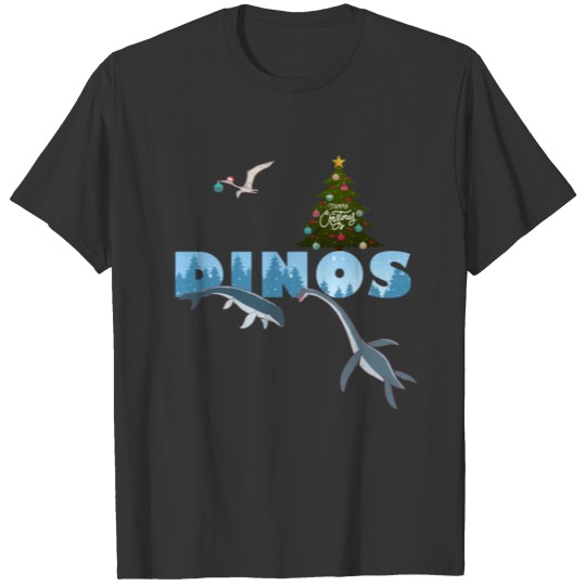 Christmas Water Dinosaur for Boys Girls Toddler T Shirts