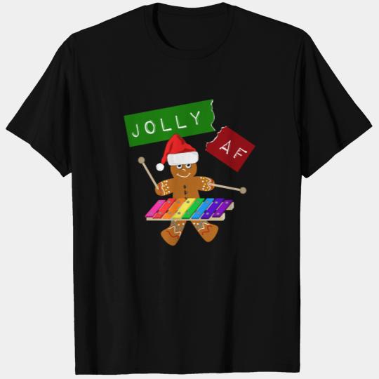 Jolly AF - Funny Christmas Gingerbread Man T Shirts