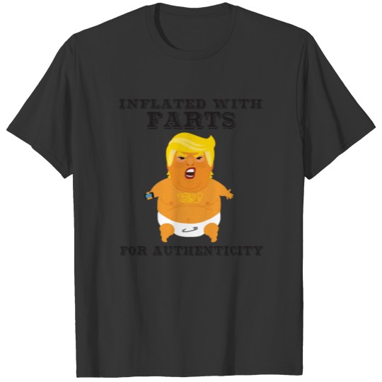 Trump Baby Balloon Blimp filled with farts black T Shirts