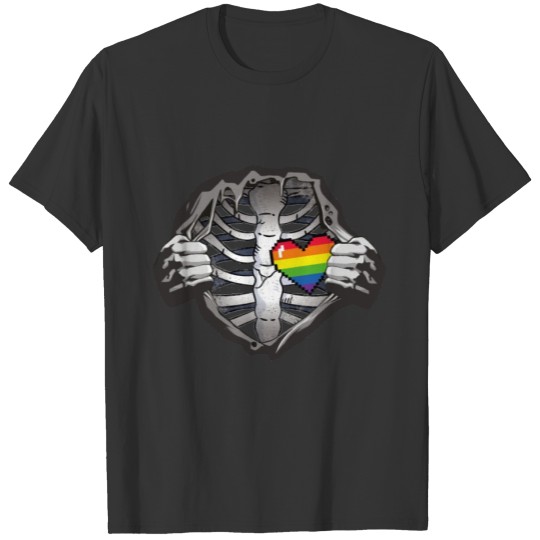 Gay Lesbian Trans Bi Homo In The Heart Rainbow T-shirt