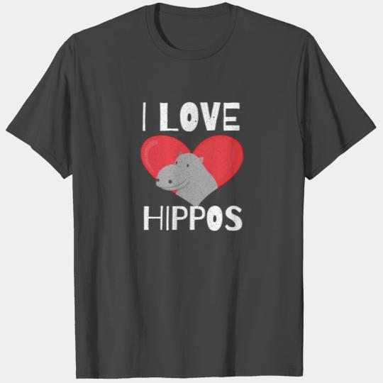 Funny Hippopotamus Love Cute Vintage Hippo Animal T Shirts