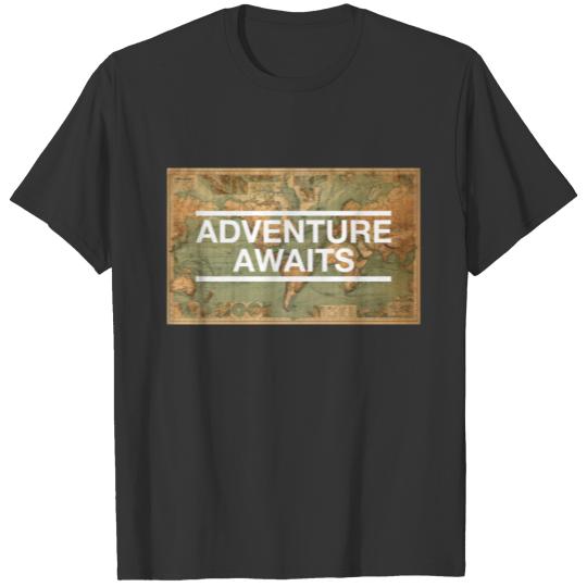 Adventure Awaits World Map T-shirt