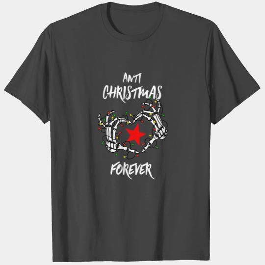 anti christmas forever skeleton hands with star T Shirts