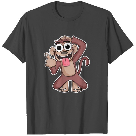 Monkey shows middle finger T Shirts
