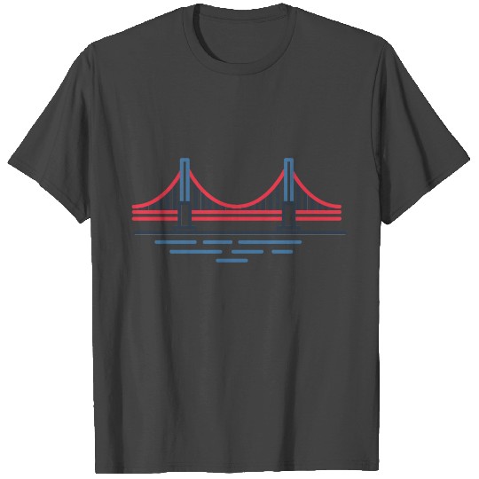 Minimalist San Francisco Golden Gate Bridge T Shirts