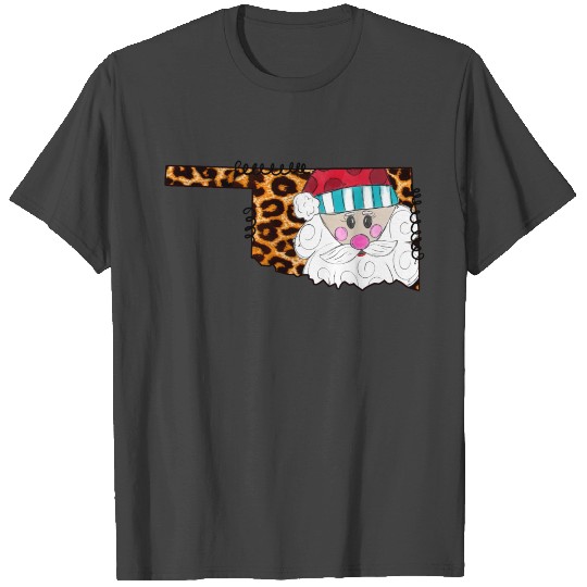 Leopard Santa Oklahoma T Shirts