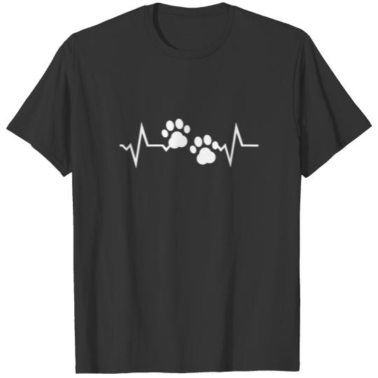 ECG Love Design Dog Paw for Dog Lovers T-shirt
