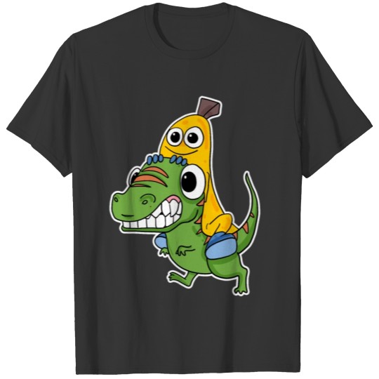Evil dinosaur and cute banana T-shirt