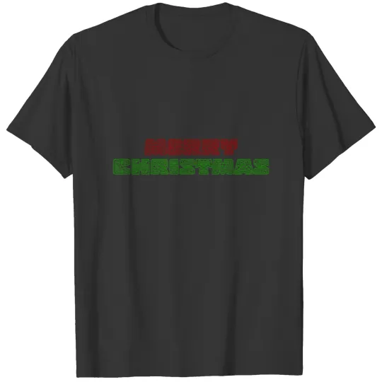 Merry Christmas Red & Green Decorated Text T Shirts