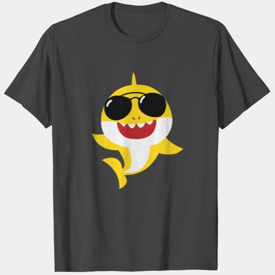 Yellow baby shark with sunglasses T Shirts