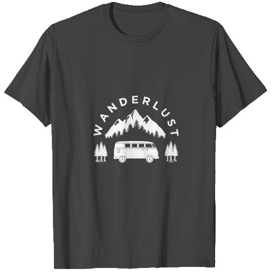 Retro Camping Van, Traveling Wanderlust Camper Cam T Shirts