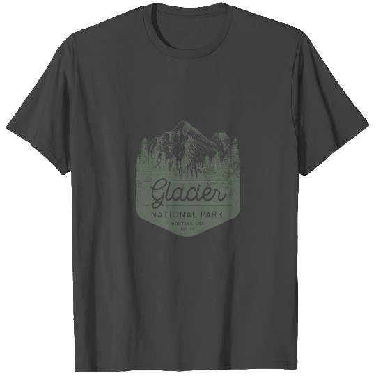 Glacier National Park Hiking Montana T Shirts
