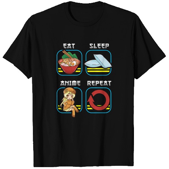 Eat Sleep Anime Repeat Cute Anime Obsessed T Shirts