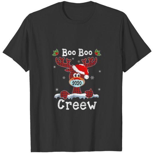 Boo Reindeer Face Mask Red Plaid Christmas 2020 T Shirts