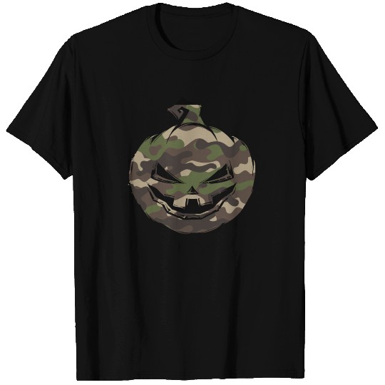 Camo Pumpkin Military Tactical Lazy Easy Halloween T Shirts