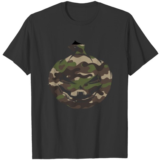 Camo Pumpkin Military Tactical Lazy Easy Halloween T Shirts