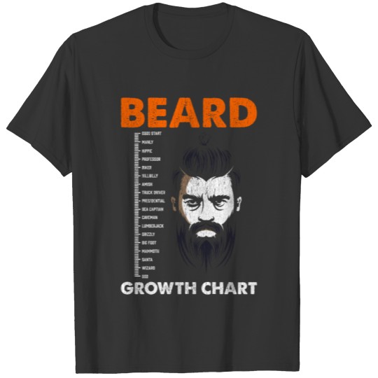 Funny Beard Growth Measurement Chart Bearded Men T Shirts