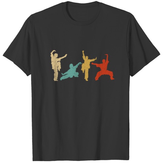 Vintage Wushu Silhouette Fighter MMA Gift Idea T-shirt