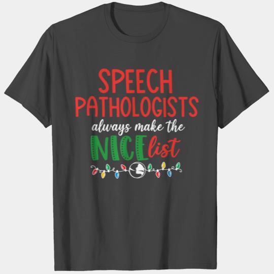 Christmas SLP speech pathologist T Shirts