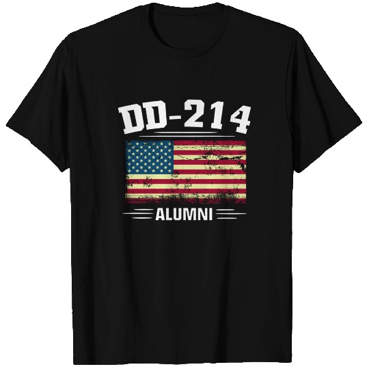 DD-214 US Armed Forces Alumni USA Flag T Shirts