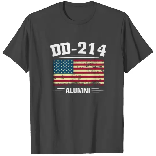 DD-214 US Armed Forces Alumni USA Flag T Shirts