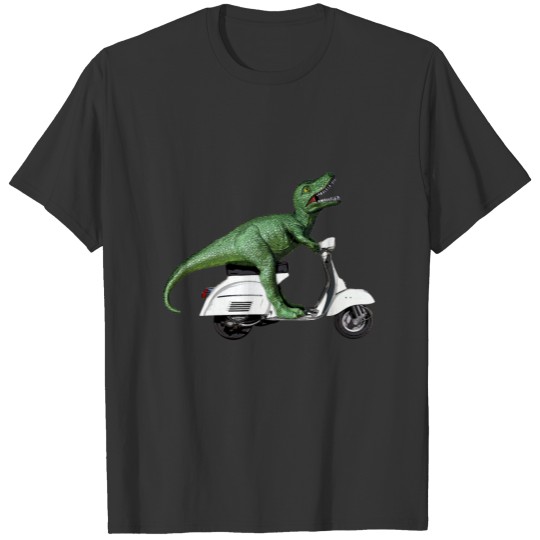 Tyrannosaurus Rex Riding a Vintage Scooter T Shirts