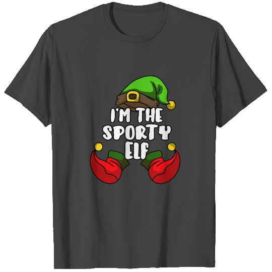 Sporty Elf Matching Family Group Christmas Gift T Shirts