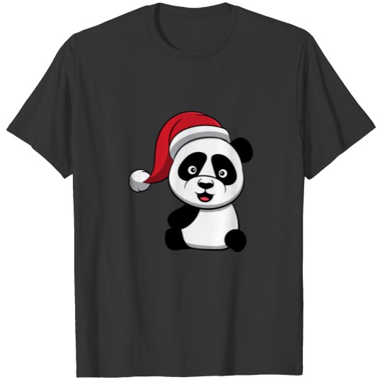 Panda Bear Santas Hat Cute Christmas T Shirts