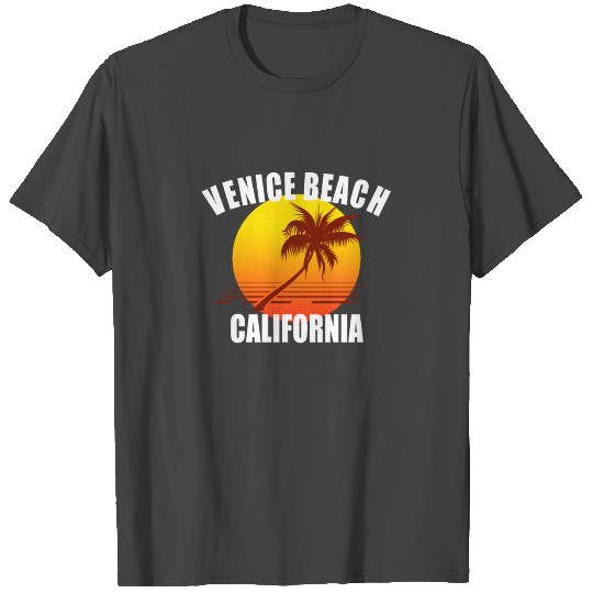 Venice Beach California sunset USA palm tree T Shirts
